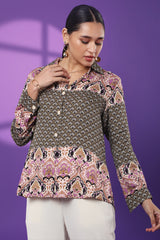 Clora Printed Paisely Top