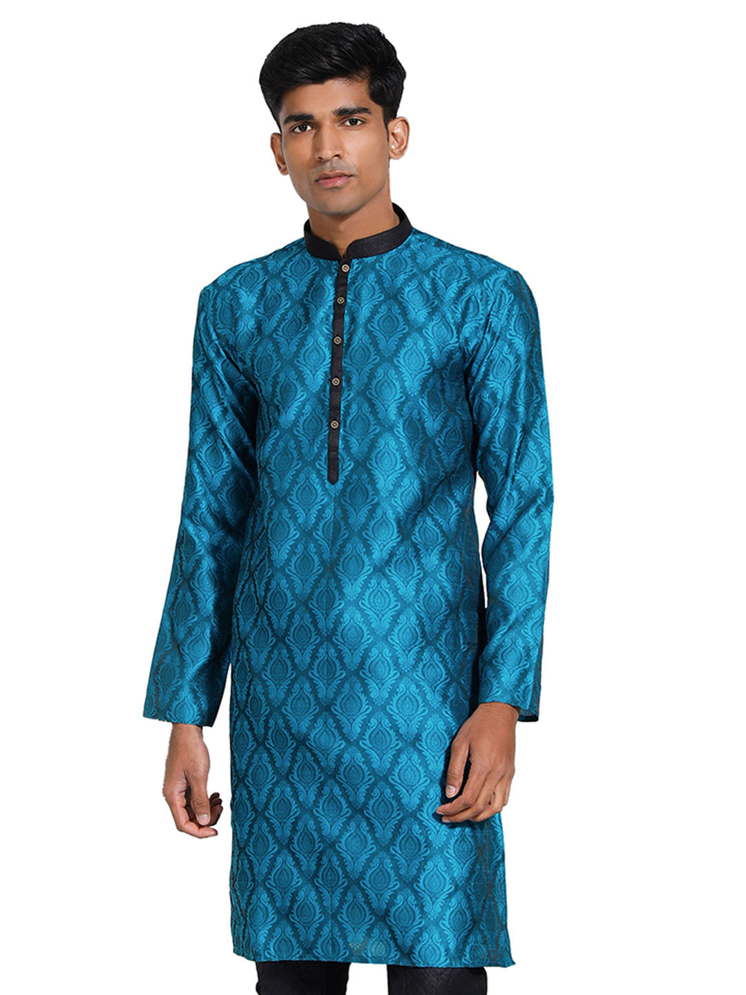 Men's Turquoise Silk Blend Kurta