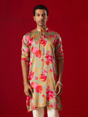 Men's Green Cotton blend Kurta