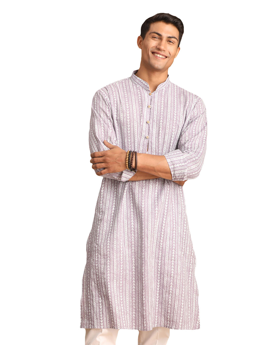 Men's Purple Cotton Kurta