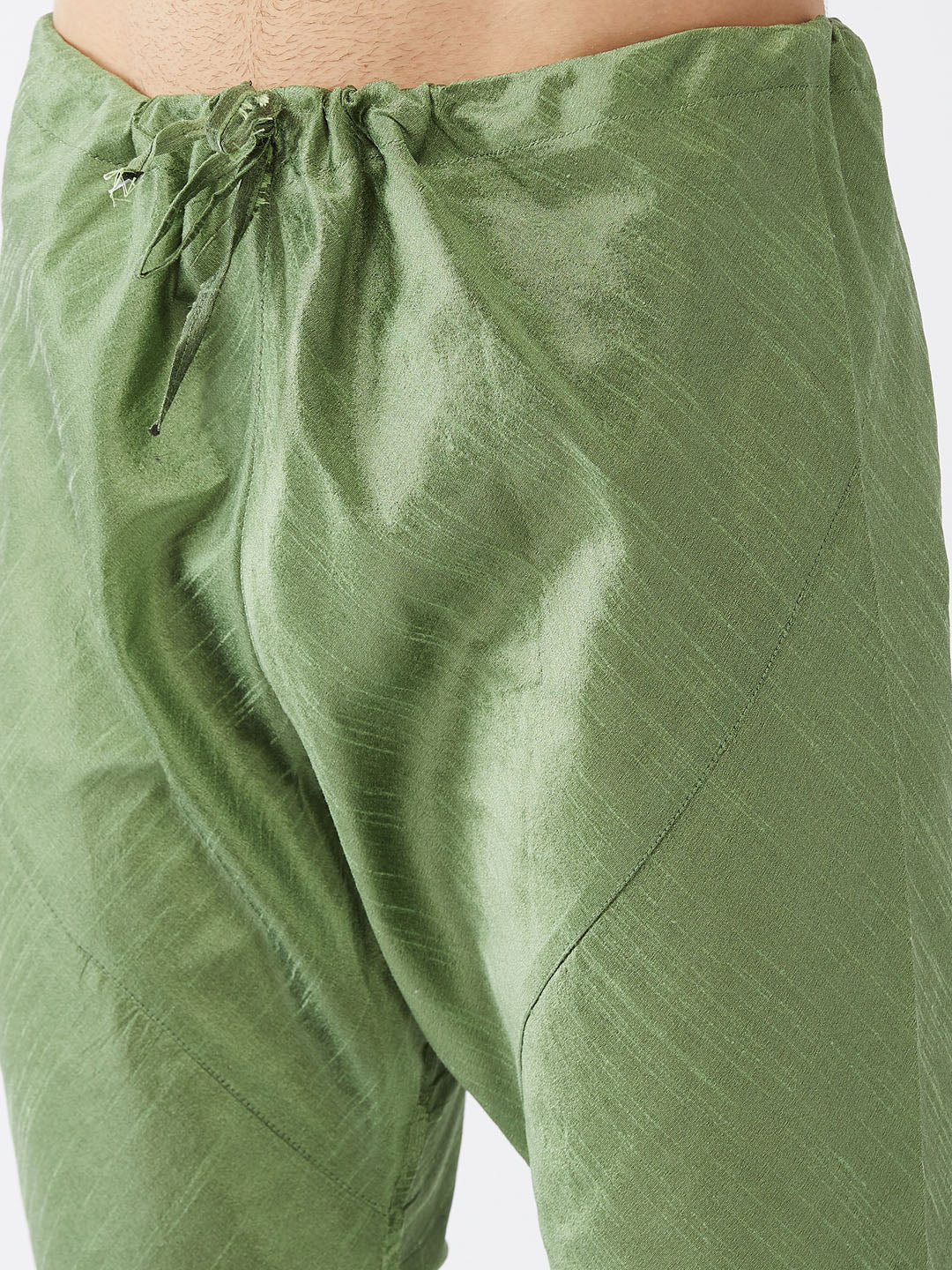 Men's Light Green Silk Blend Pyjama