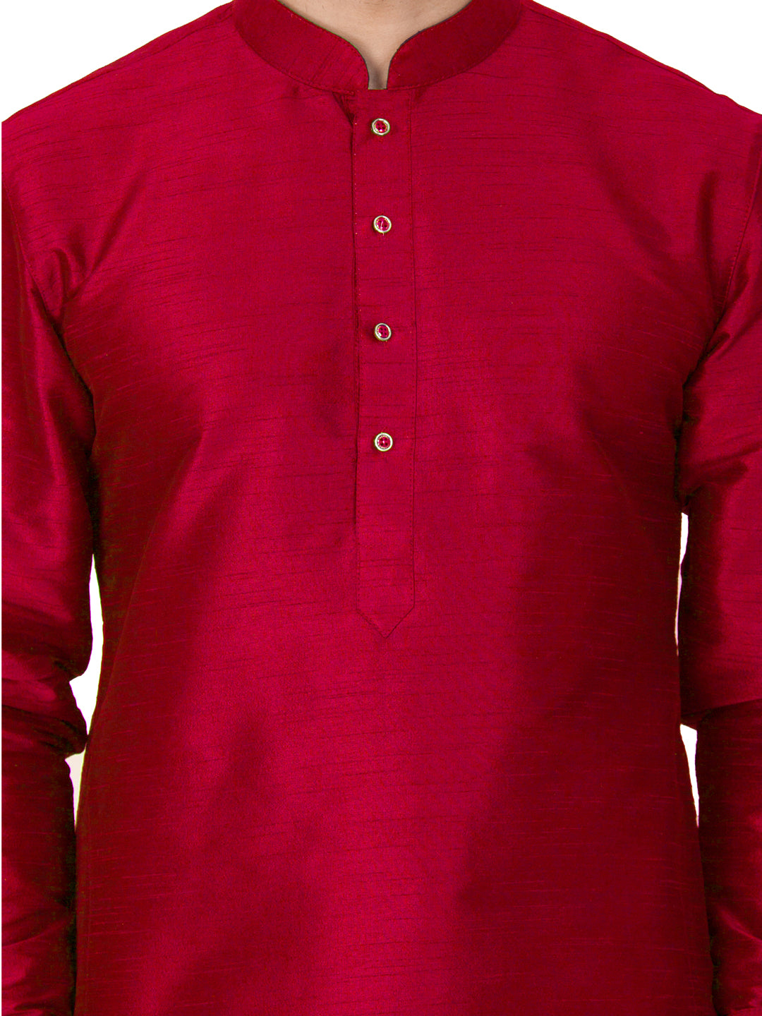 Men's Maroon Silk Blend Kurta