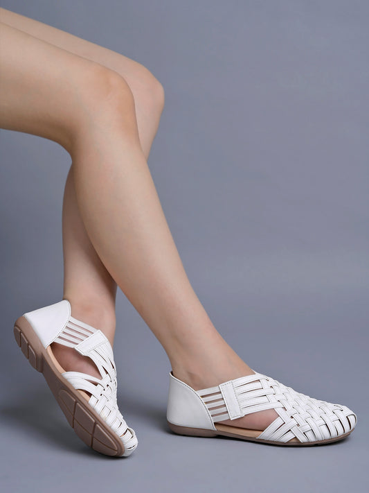 Shoetopia Round Toe White Belly For Women & Girls