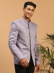 Men's Purple Viscose Jodhpuri