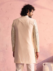 Men's Cream Georgette Sherwani Only Top