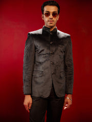 Men's Black velvet Jodhpuri