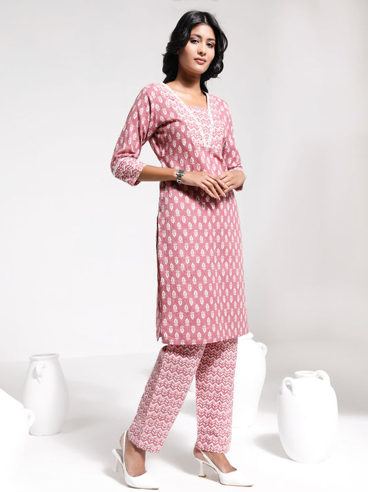 Women's Pink Kurta Set