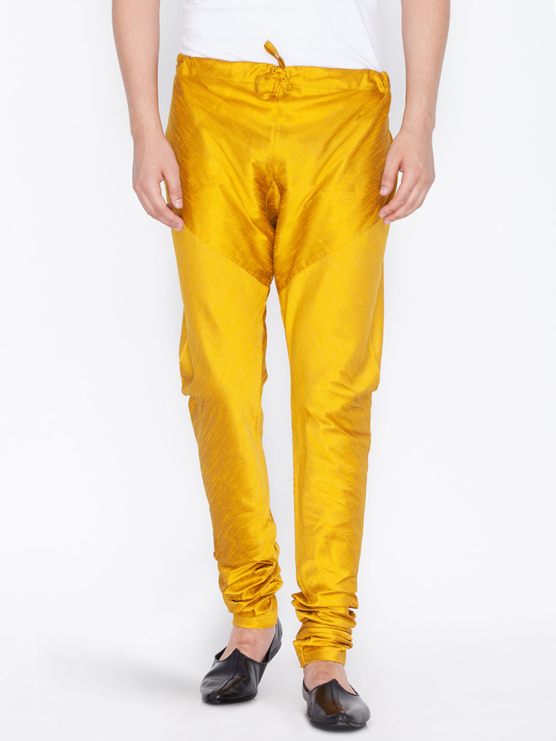 Men's Yellow Silk Blend Pyjama