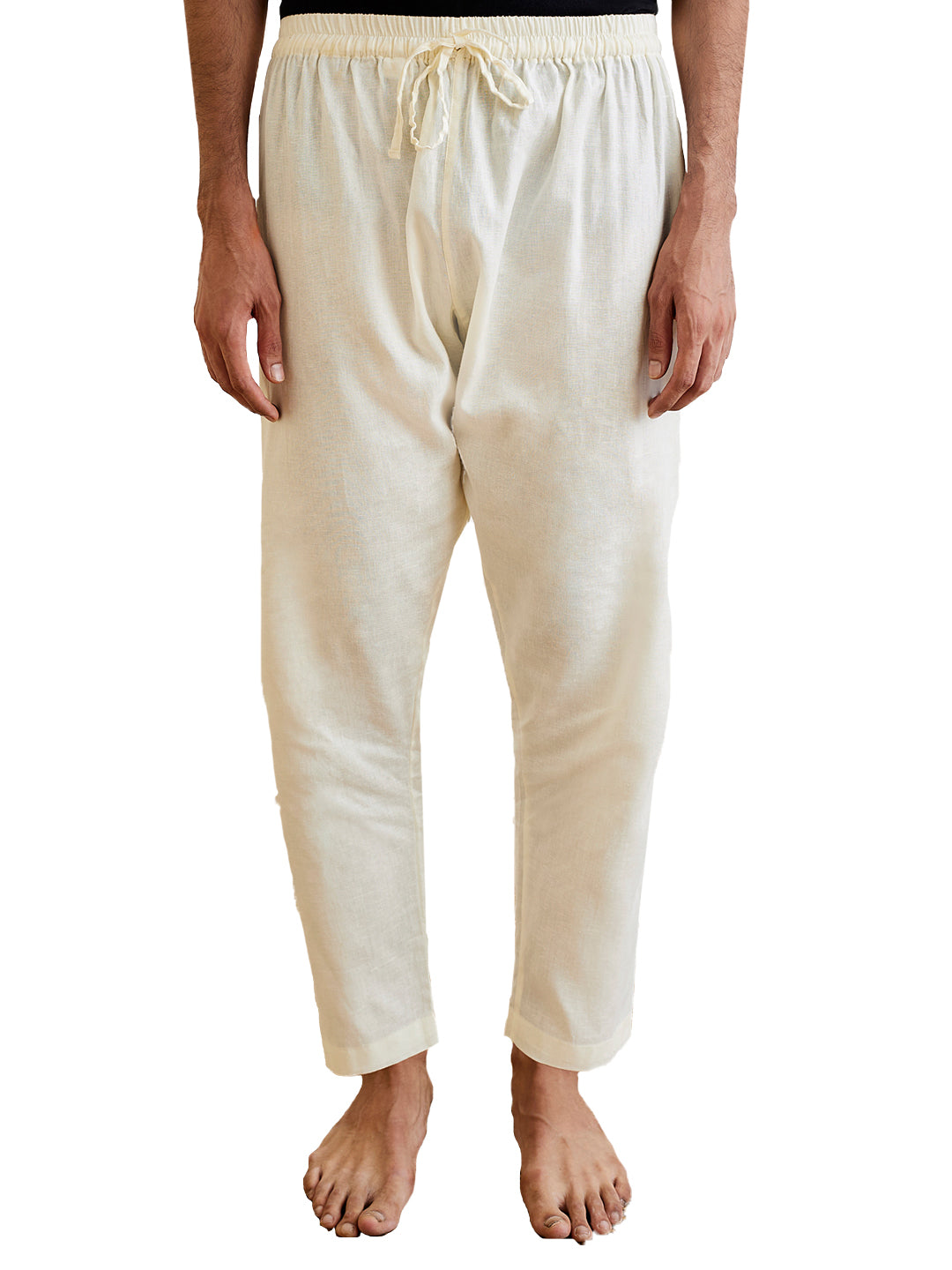 Men's White Cotton Pyjama