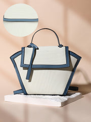 Women's The Roma Canvas Hand Bag - Steel Blue & Cloud White