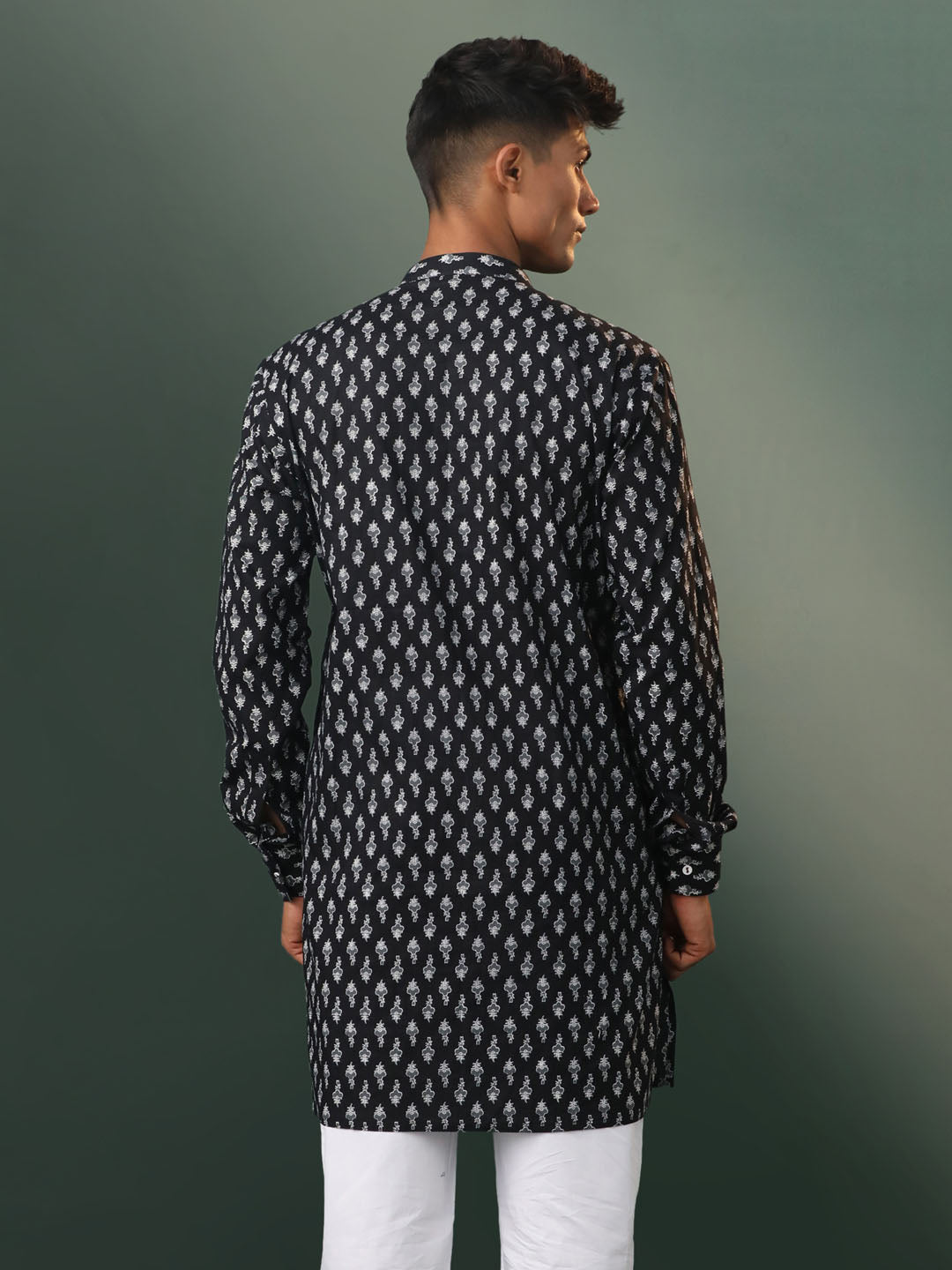 Men's Black Cotton Kurta