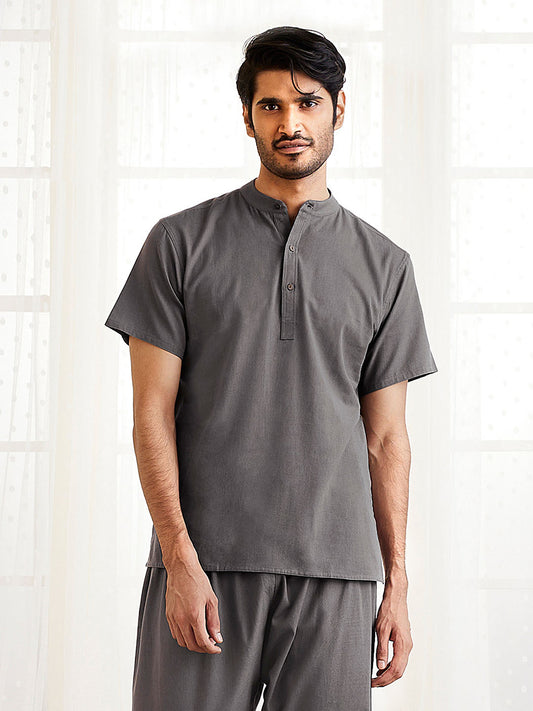 Men's Mud Cotton Short Kurta