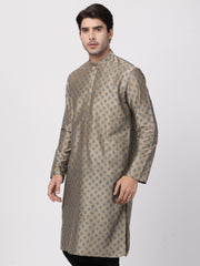 Men Beige Cotton Blend Kurta