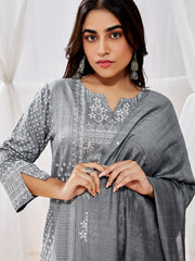 Women's Gray Kurta Set