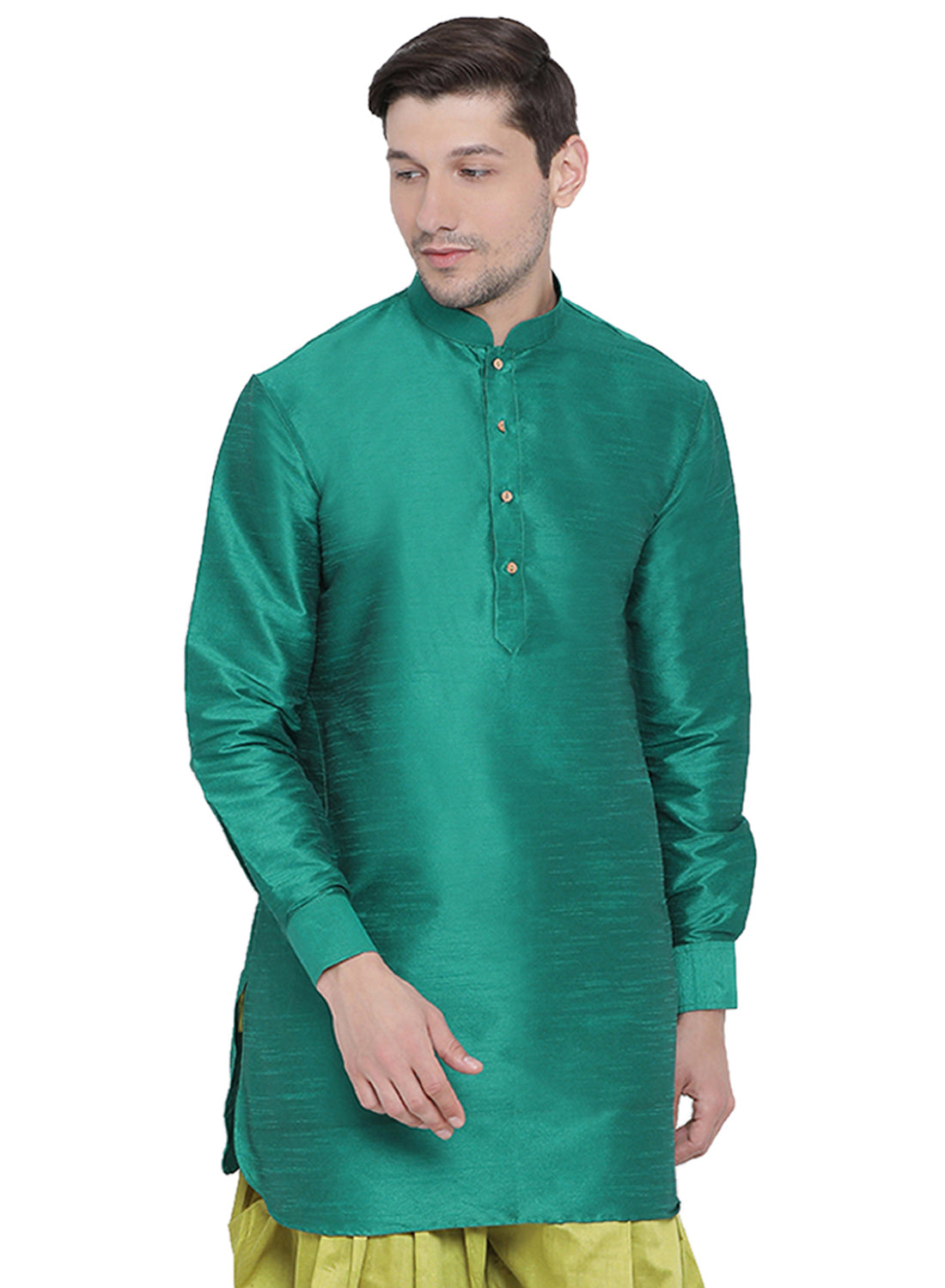 Men's Green Silk Blend Kurta