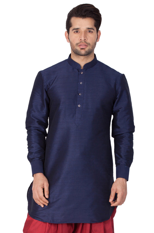 Men's Blue Silk Blend Kurta