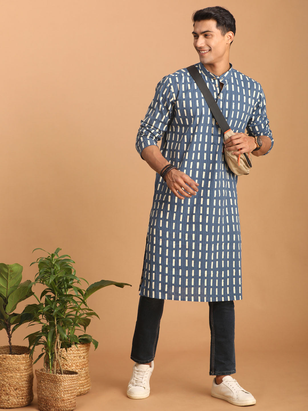 Men's Indigo Blue Cotton Kurta