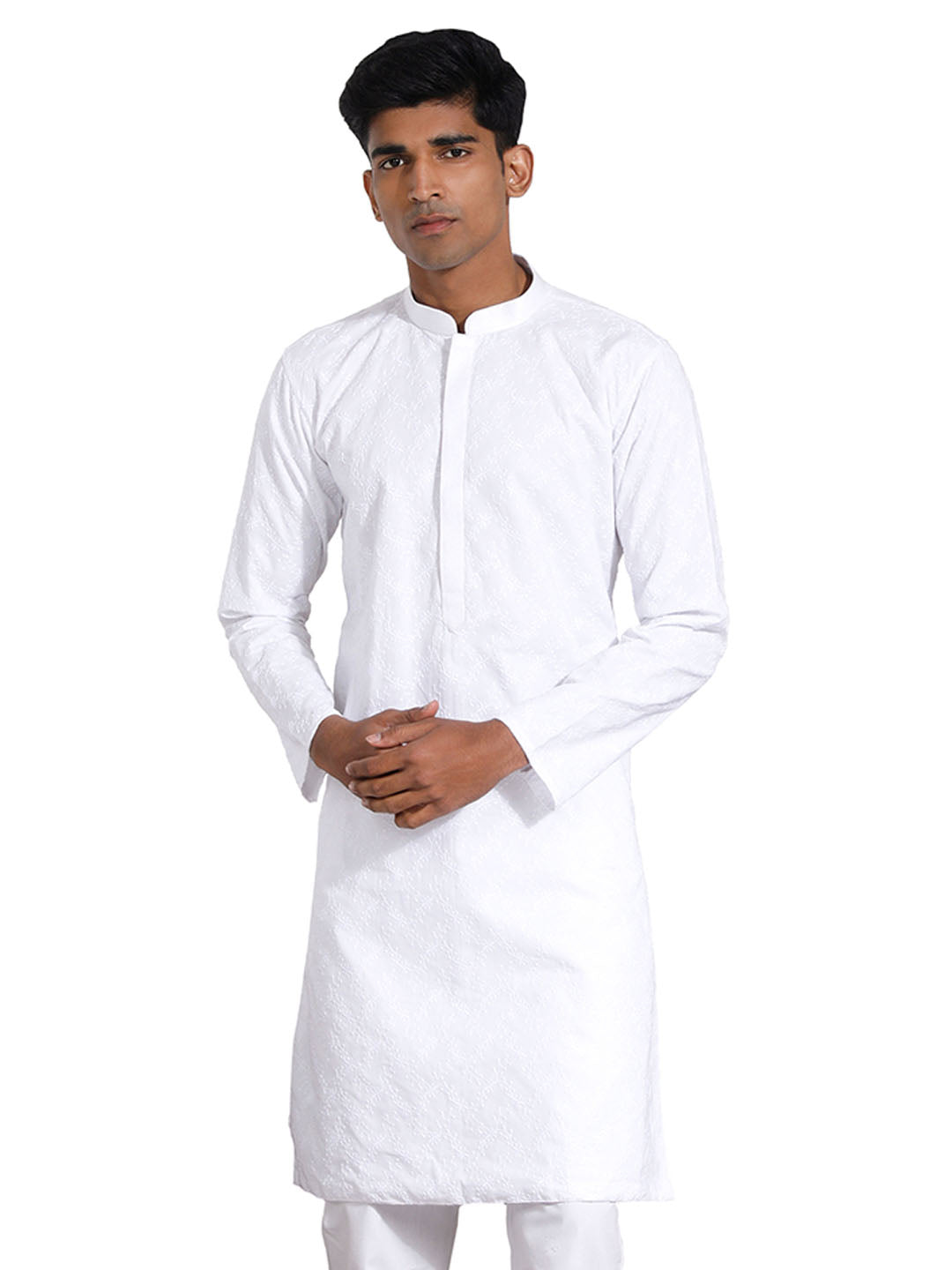 Men's White Cotton Kurta