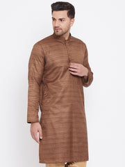 Men's Coffee Brown Silk Blend Kurta