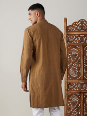 Men's Coffee Cotton Kurta