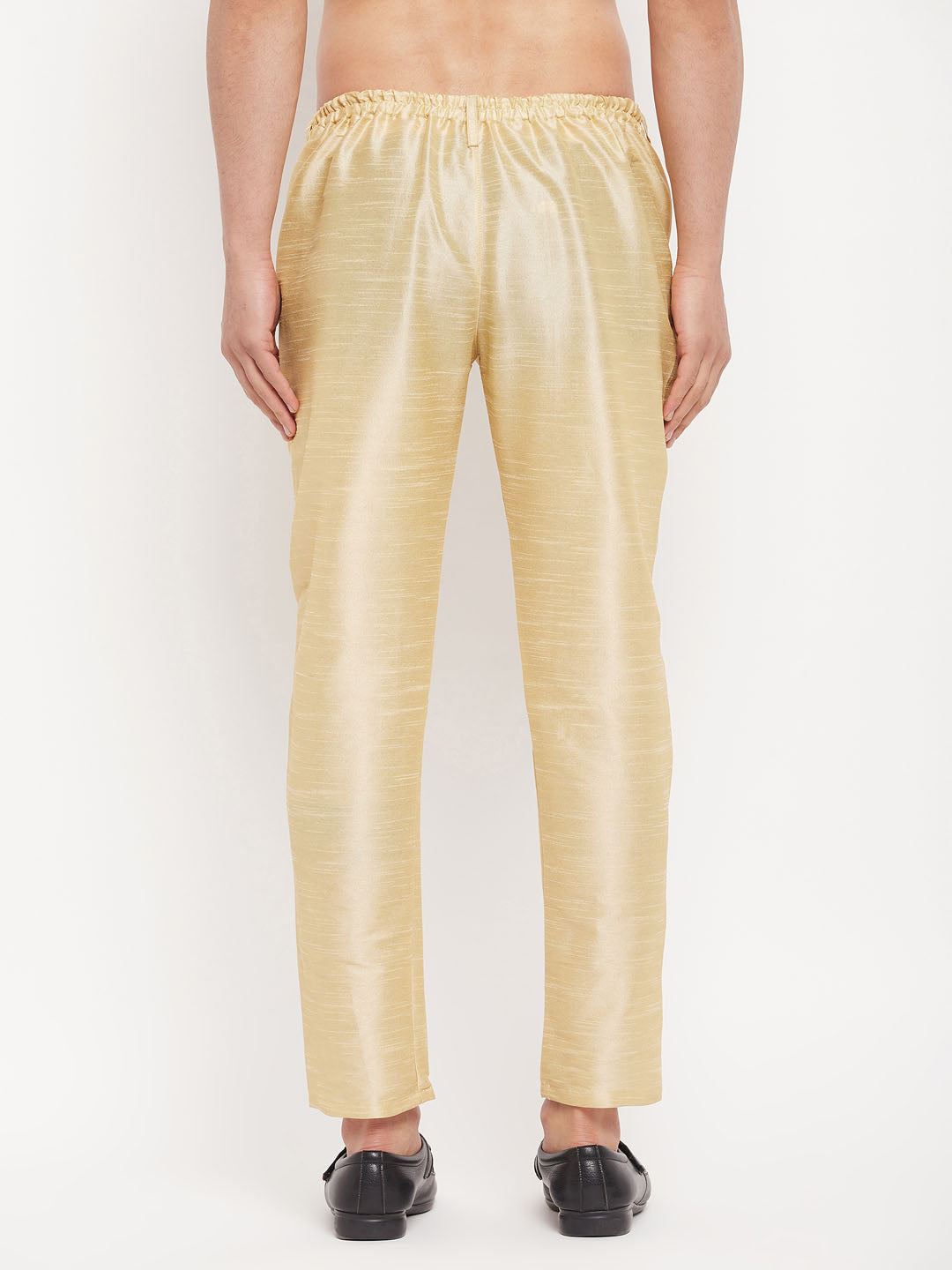 Men's Gold Silk Blend Pant Style Pyjama