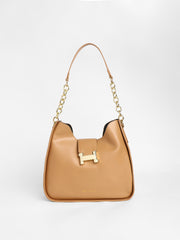 Women's The Monogram Shoulder Bag - Camel Brown