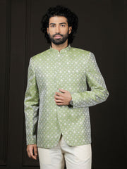 Men's Green Silk Blend Jodhpuri