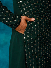 Men's Green Georgette Kurta