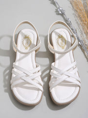 Shoetopia Fashion & Comfortable Casual White Sandals For Women & Girls