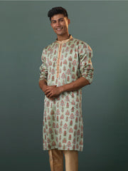 Men's Aqua Silk Blend Kurta