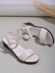 Shoetopia Fashion & Comfortable Casual White Sandals For Women & Girls