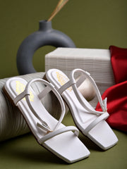 Shoetopia Fashion & Comfortable Casual White Sandals For Women & Girls