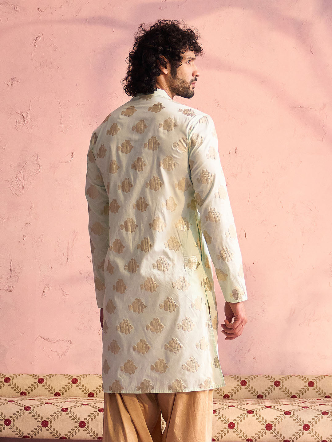 Men's Mint Green Viscose Kurta