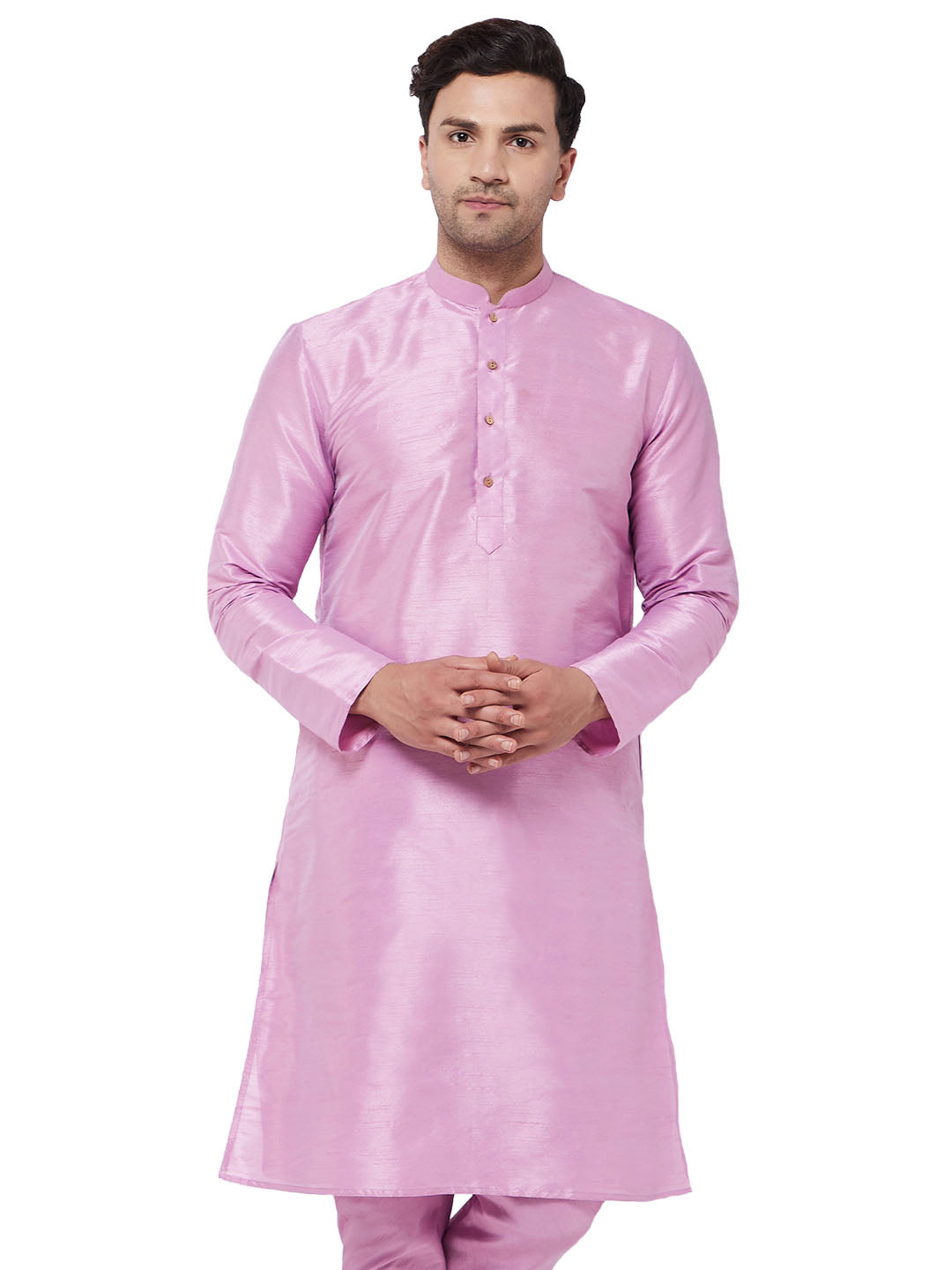 Men's Onion Pink Silk Blend Kurta