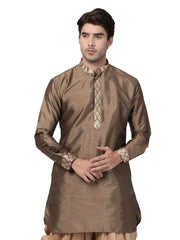 Men's Gold Silk Blend Kurta