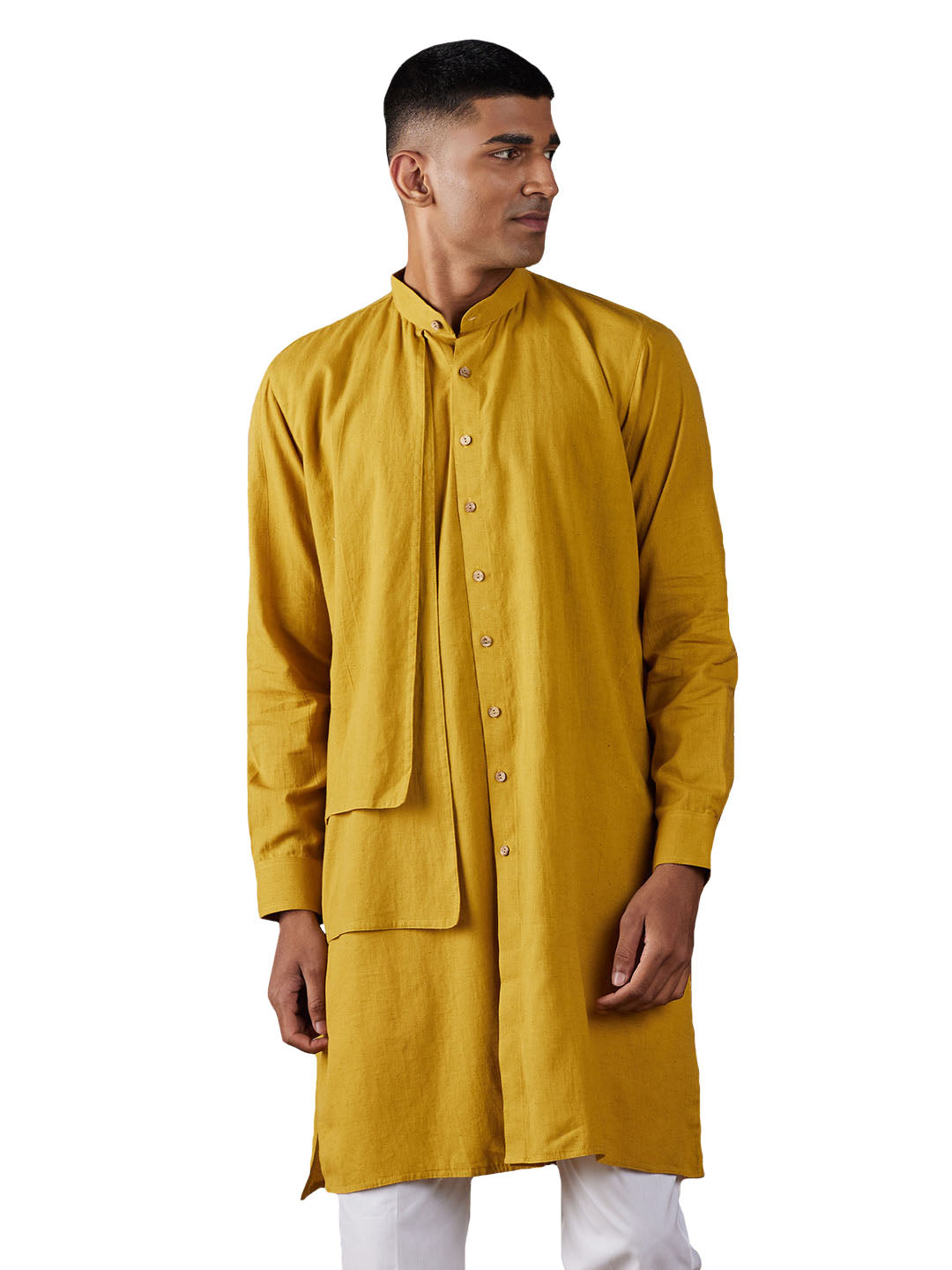 Men's Mustard Cotton Kurta