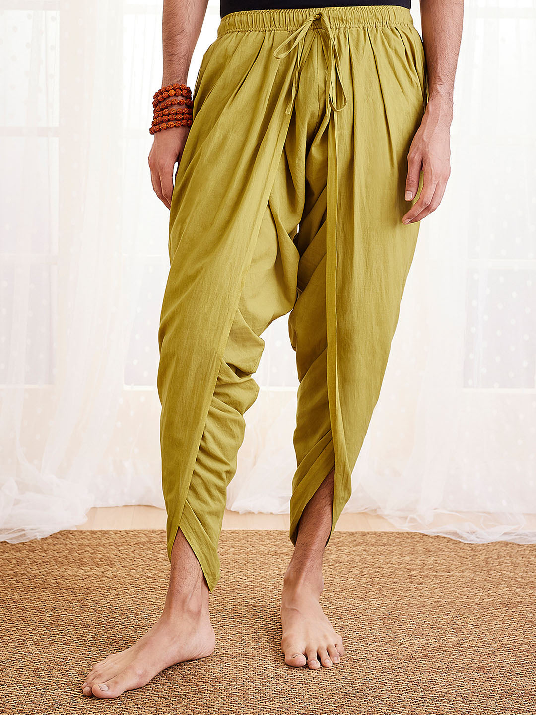 Men's Green Cotton Dhoti