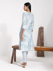 Women's Aqua Blue Kurta Set