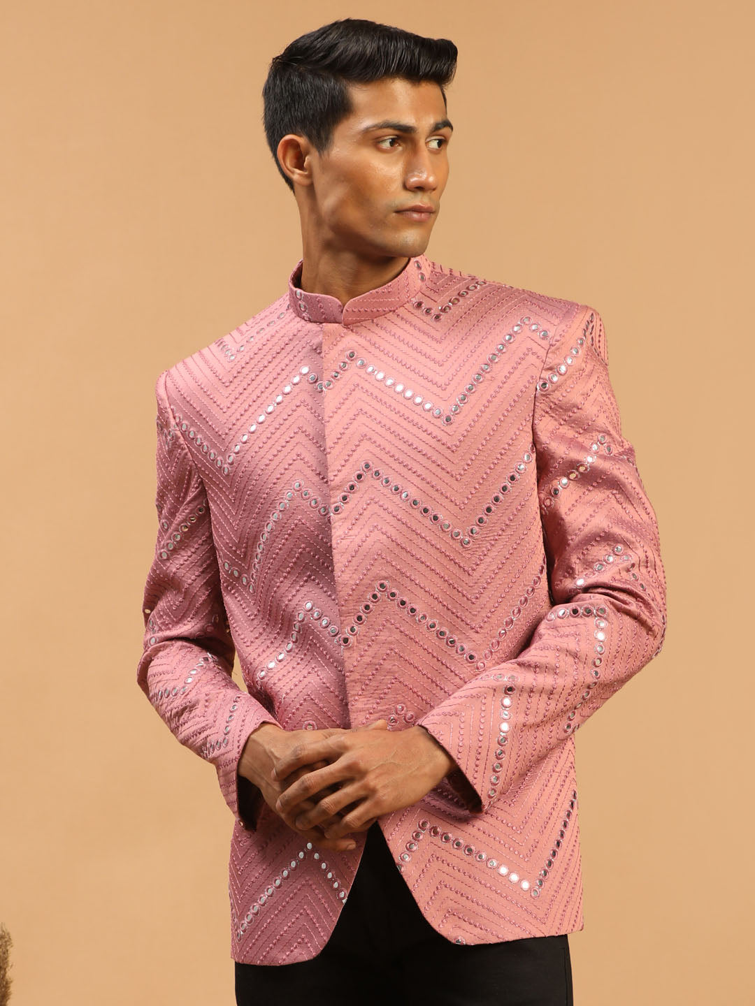 Men's Onion Pink Viscose Jodhpuri