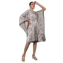 Amaya Printed Kaftan With Pleats