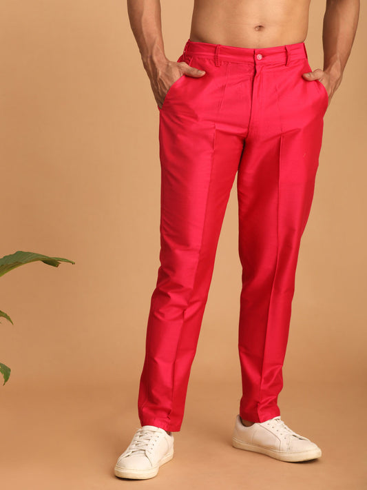 Men's Pink Viscose Pant Style Pyjama