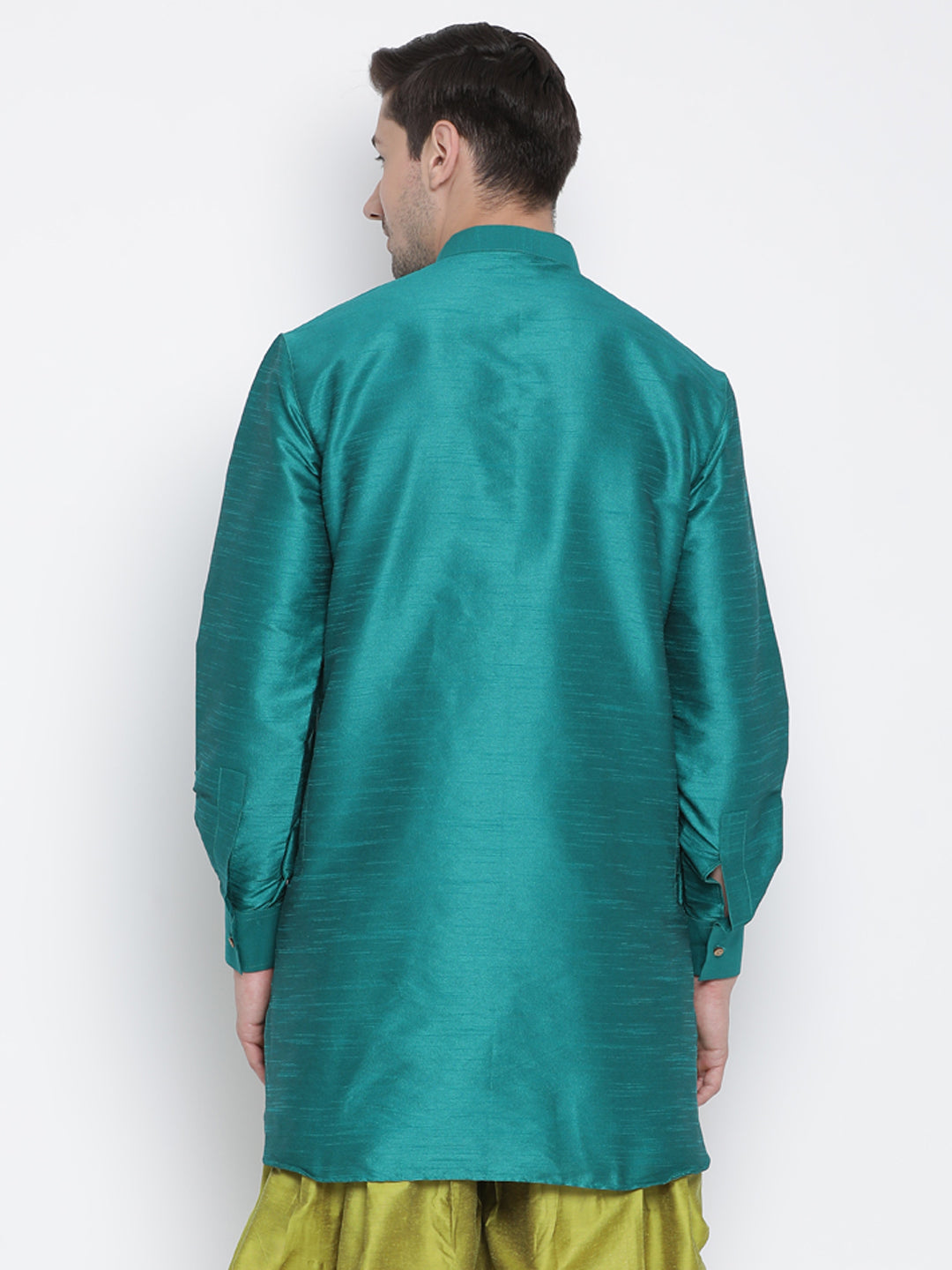 Men's Green Silk Blend Kurta