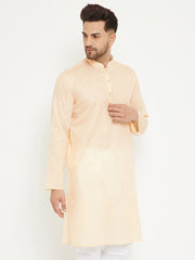 Men's Cream Cotton Blend Kurta