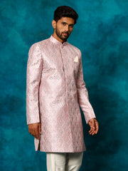 Men's Purple Silk Blend Sherwani Only Top