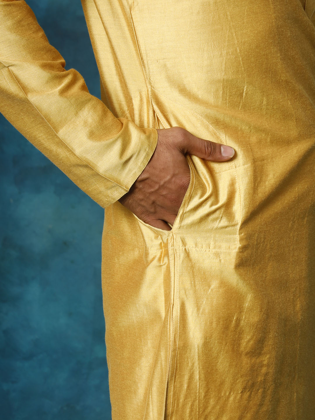 Men's Mustard Viscose Kurta