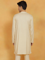 Men's Cream Linen Cotton Kurta