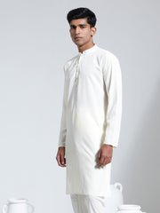 Men's Cream Crepe Kurta