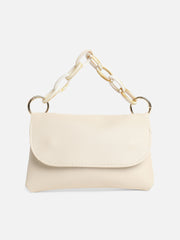 Women's The Chainlink Flap Sling Bag - Ivory White