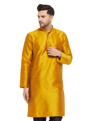 Men's Gold Silk Blend Kurta