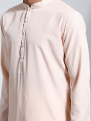 Men's Peach Crepe Kurta